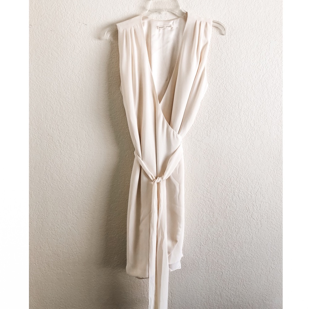 Champagne white wrap dress | Paper Crown